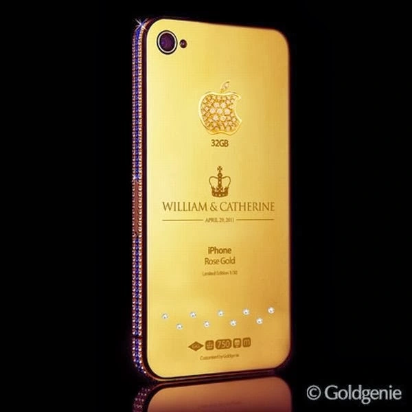 e272b royal iphone 4 rose gold with diamond and sapphire